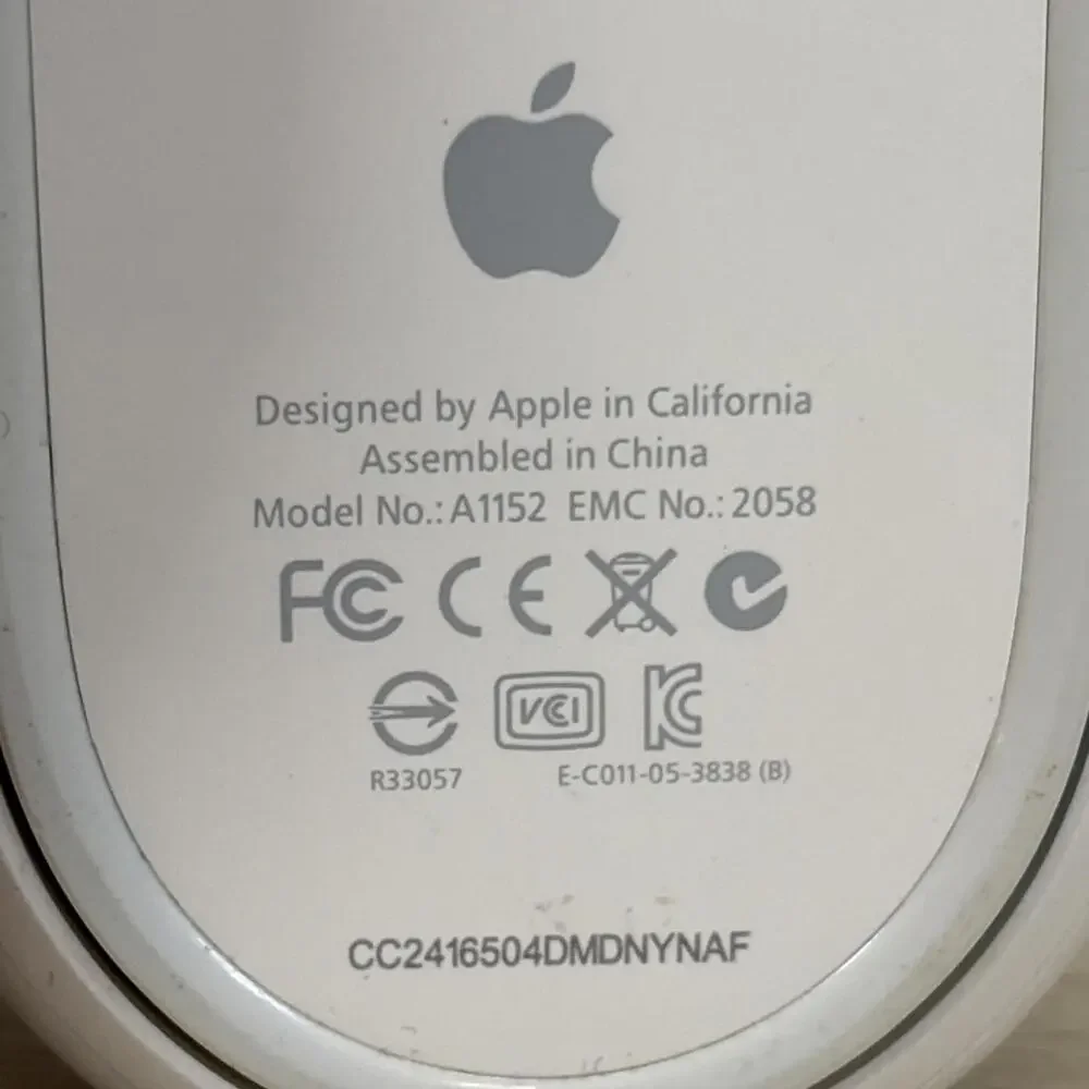Apple Mac A1152 White Mighty Mouse Original Wired USB